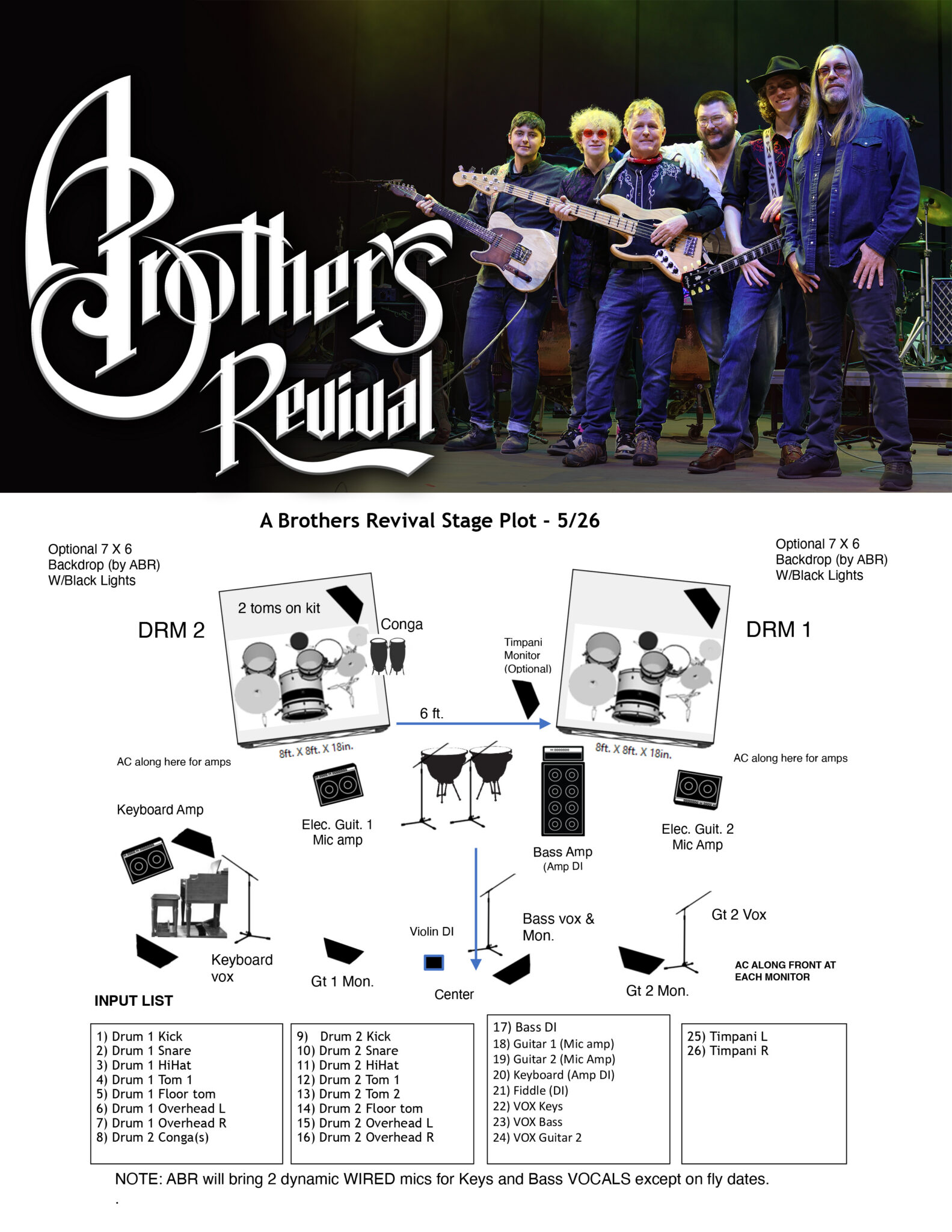 A Brother's Revival Stageplot 2026
